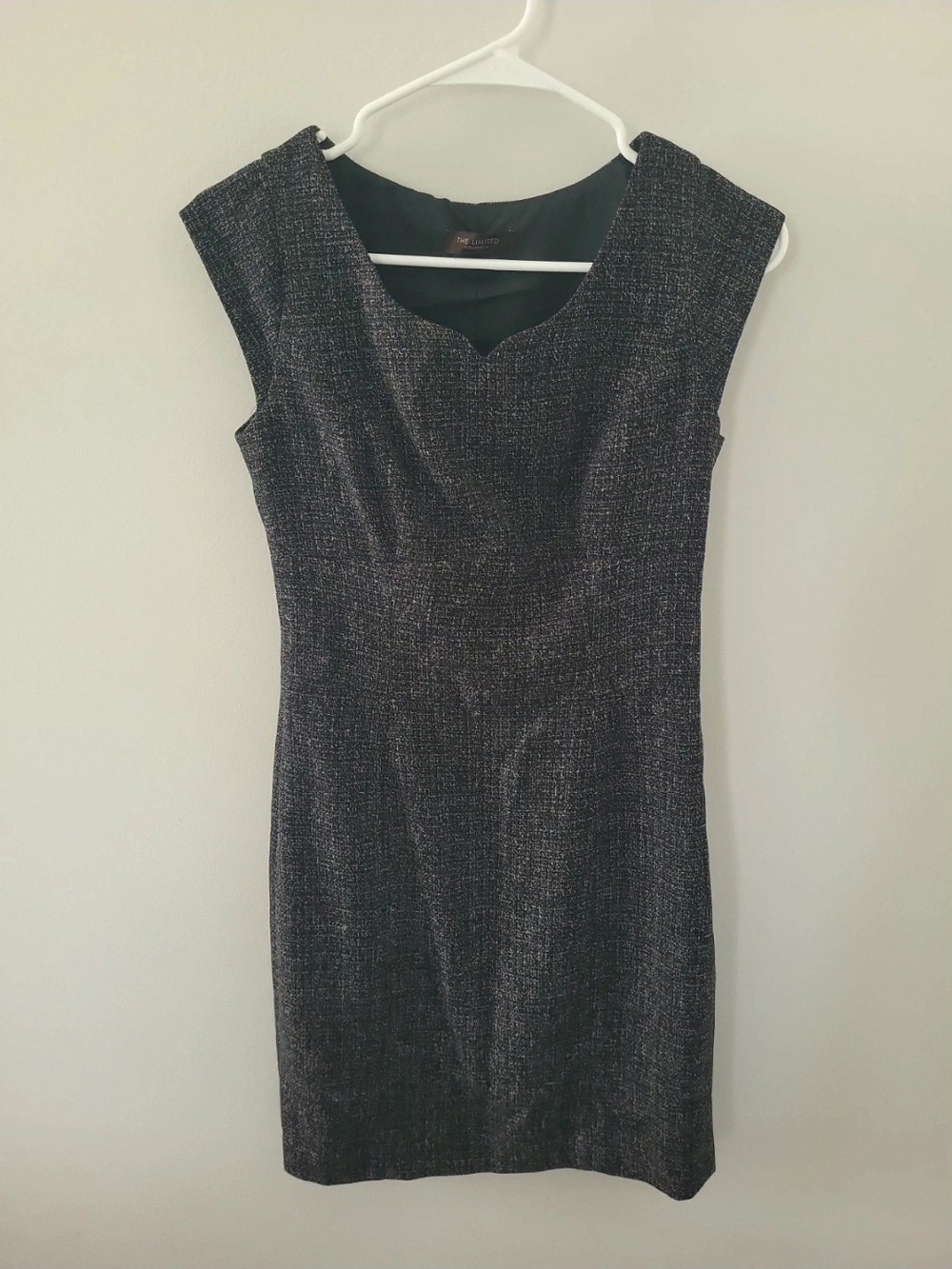 The Limited Black Tweed Midi Sheath Dress